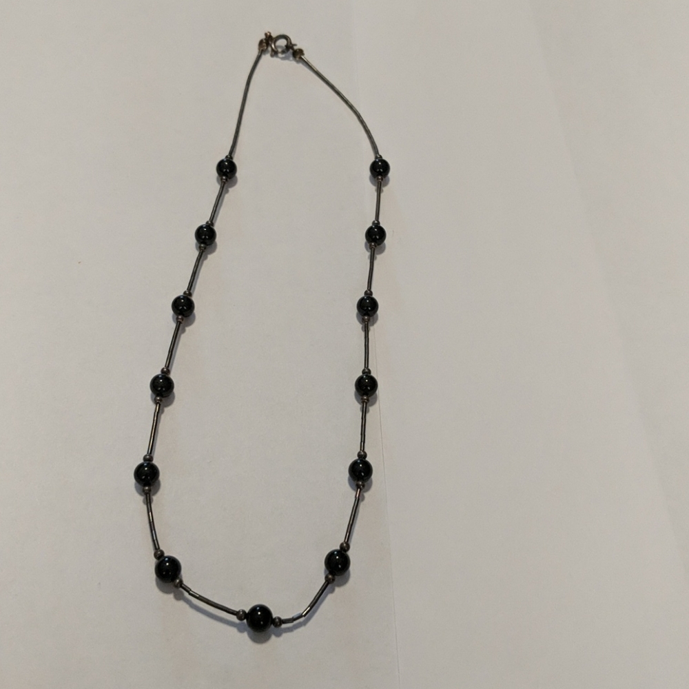 Lia Sophia black beaded necklace
